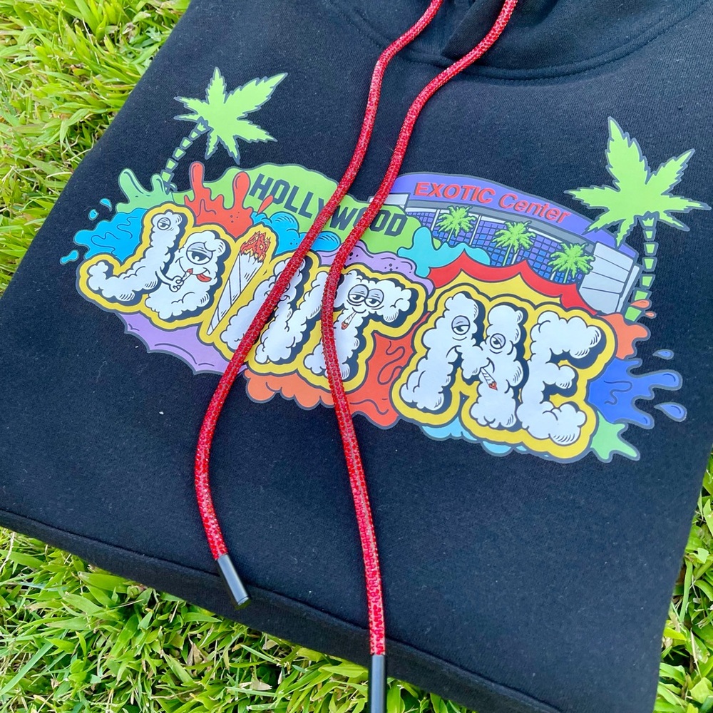 JOINT ME HOODIE WITH RED SWAROVSKI CRYSTAL STRINGS